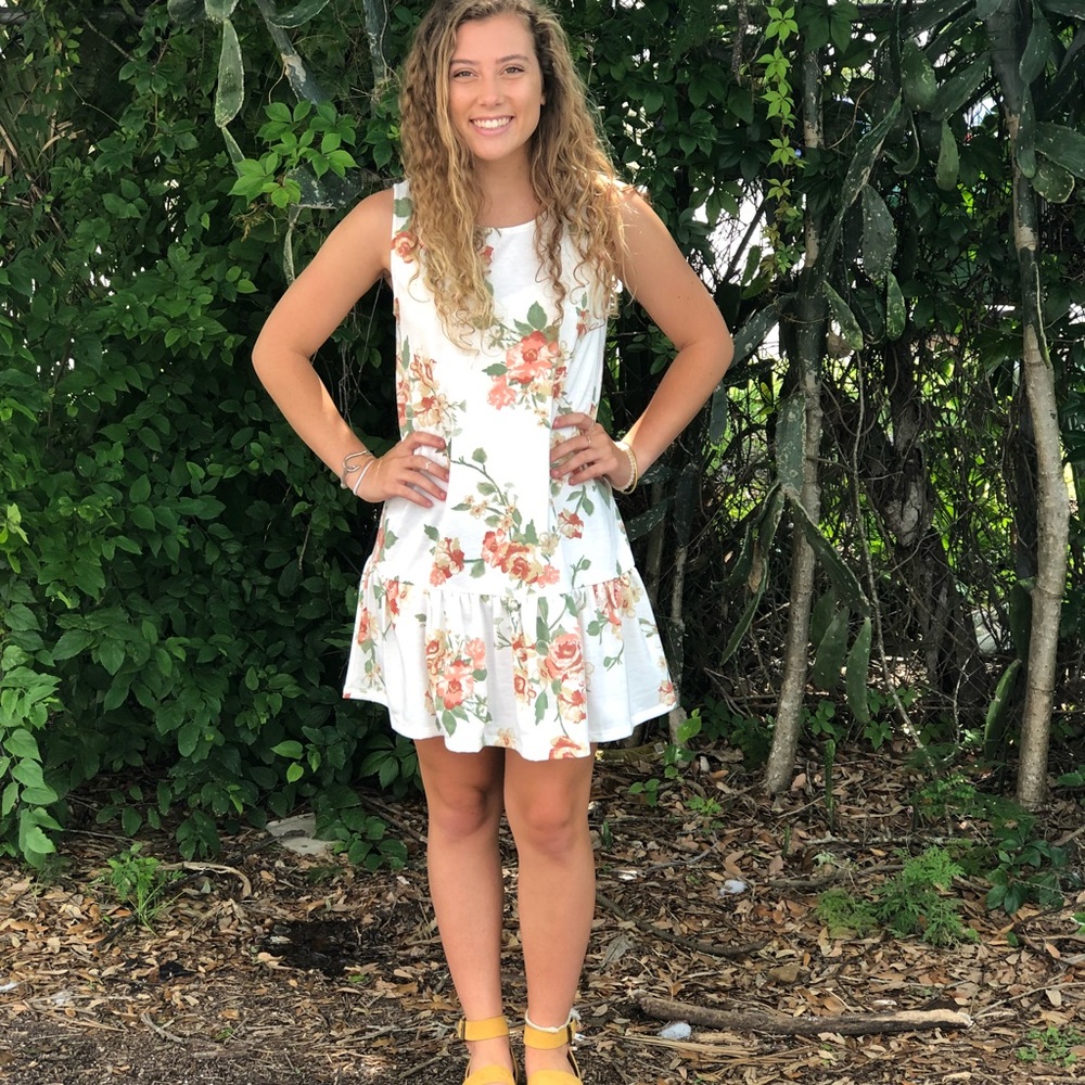 Floral drop Waist dress